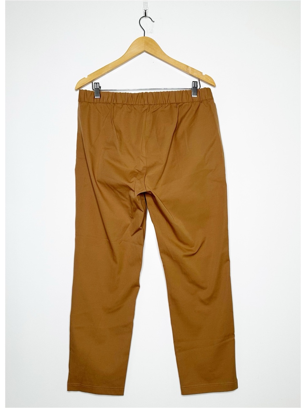 Eileen Fisher Organic Cotton Elastic Waist Pull On Crop Pants Brown Medium - Picture 2 of 8